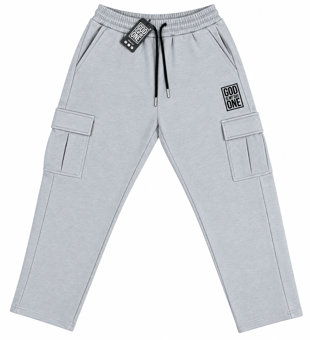 God Is My Day One Gray Christian Tracksuit Set | Embroidered