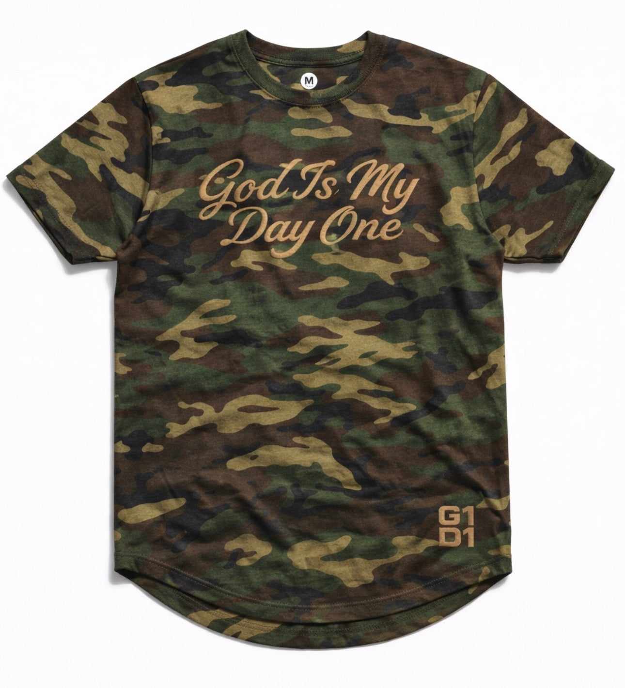 God Is My Day One Swoop Tee (CAMO)