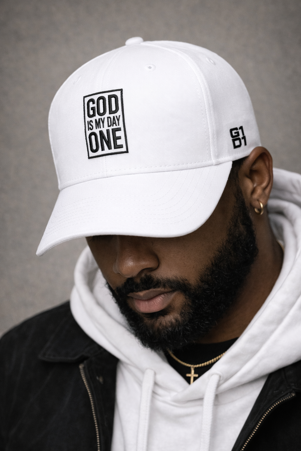 GOD IS MY DAY ONE™ — WHITE SNAPBACK