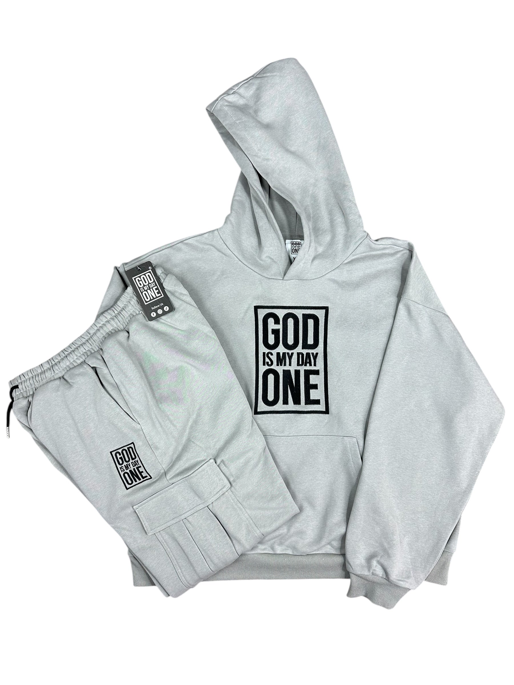 God Is My Day One – Gray Set | Embroidery Logo - GOD IS MY DAY ONE