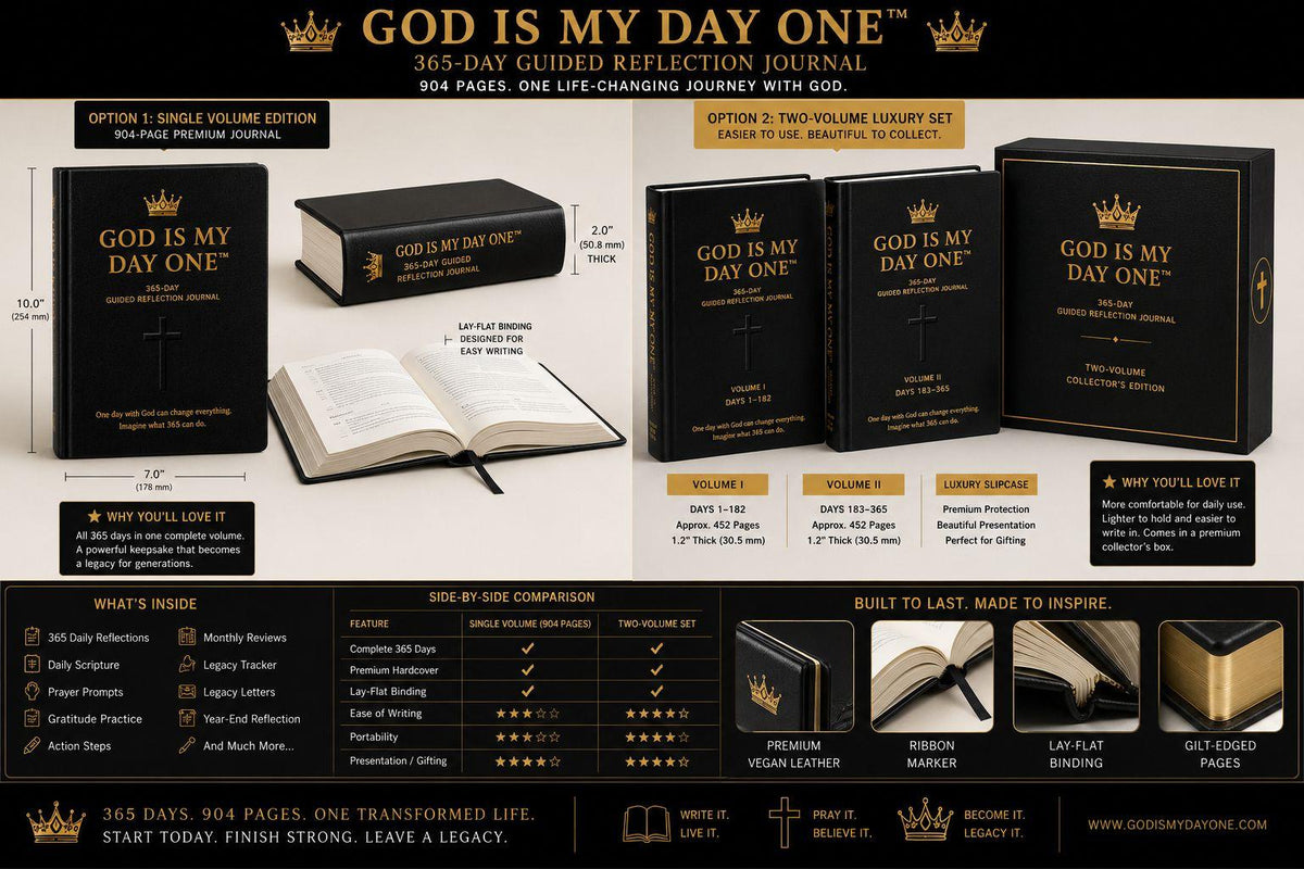 GOD IS MY DAY ONE™ | 365-Day Digital Guided Reflection Journal — 904 Pages | Fillable + Printable | Two-Volume Collection