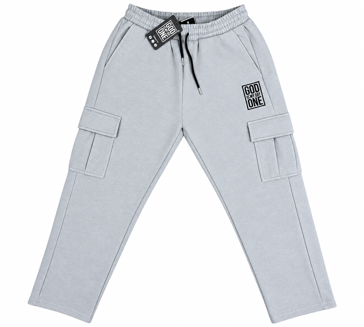 God Is My Day One Gray Christian Tracksuit Set | Embroidered