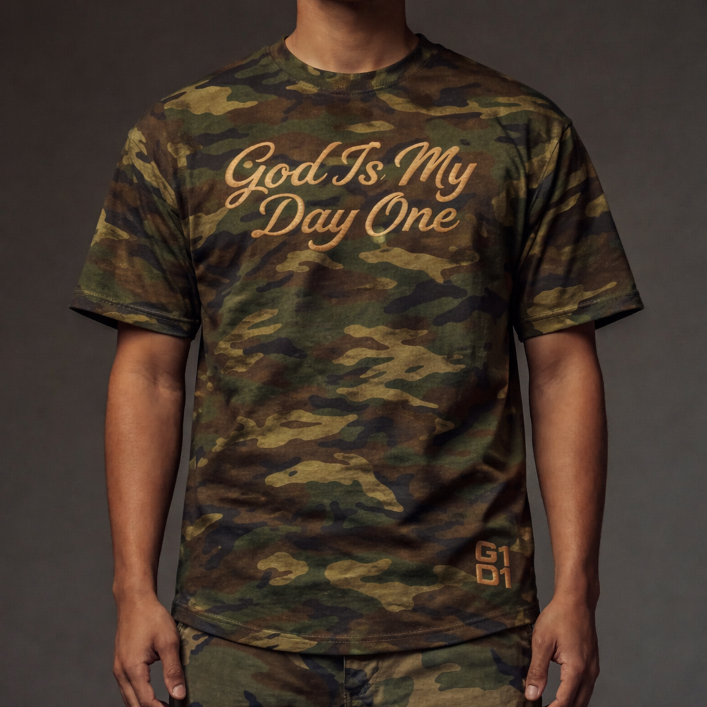 God Is My Day One Swoop Tee (CAMO)
