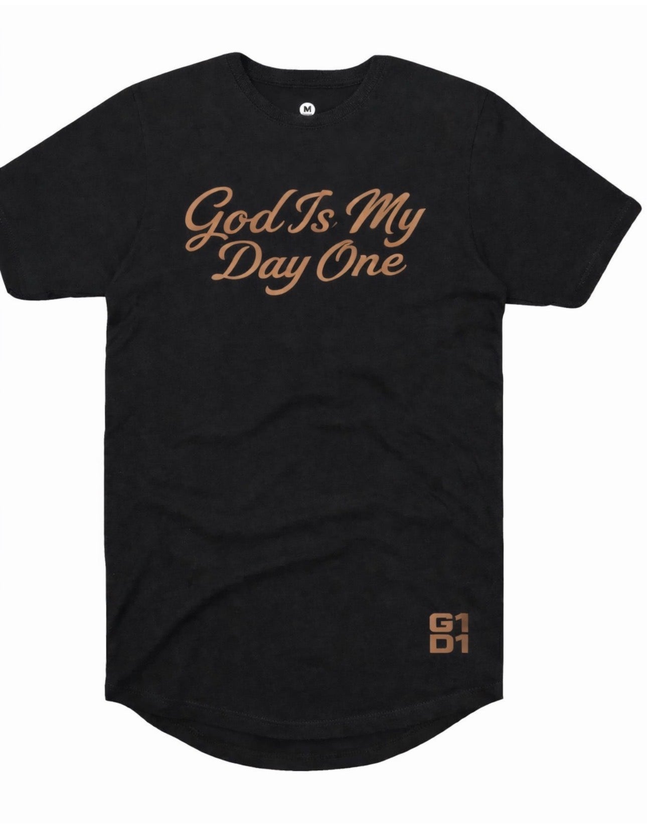 God Is My Day One Swoop Tee (Black)
