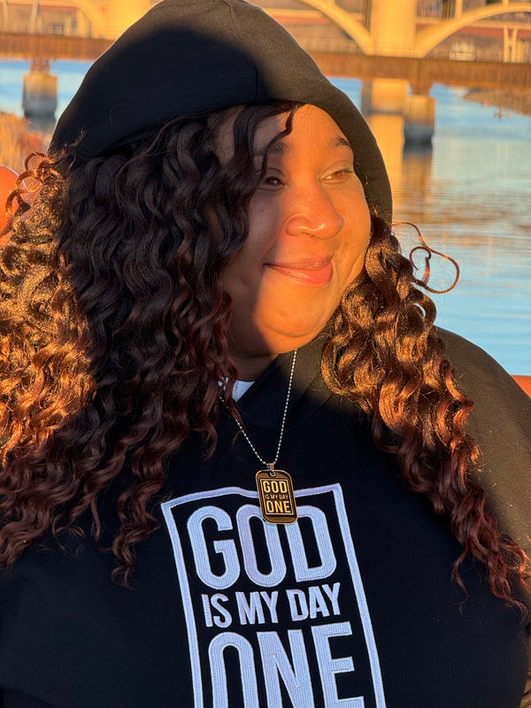 God Is My Day One” Custom Dog Tag Necklace – Stainless Steel Ball Chain (24")