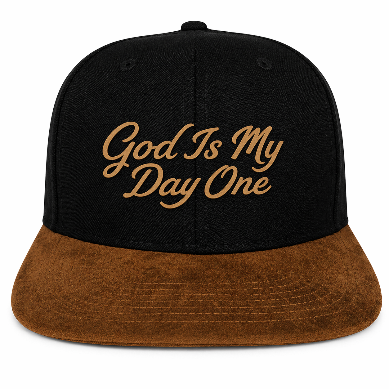 GOD IS MY DAY ONE™ MOCHA SUEDE SNAPBACK
